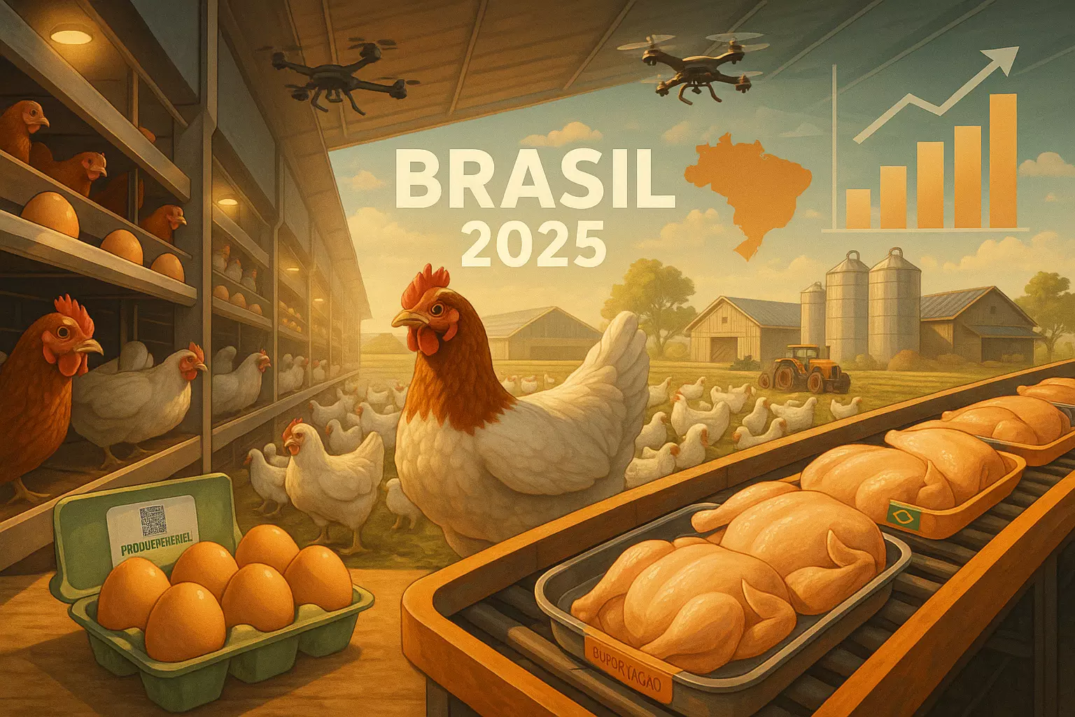 Mercado da Avicultura em 2025: O Crescimento da Produção de Frangos e Ovos no Brasil